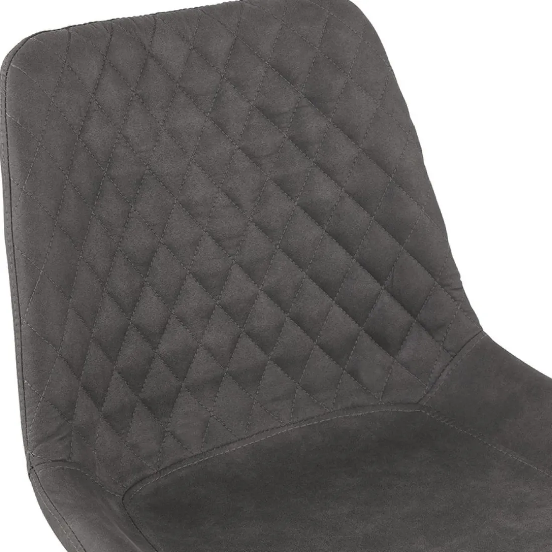 Chaise design 'TAICHI' en microfibre gris foncé et pieds en métal noir