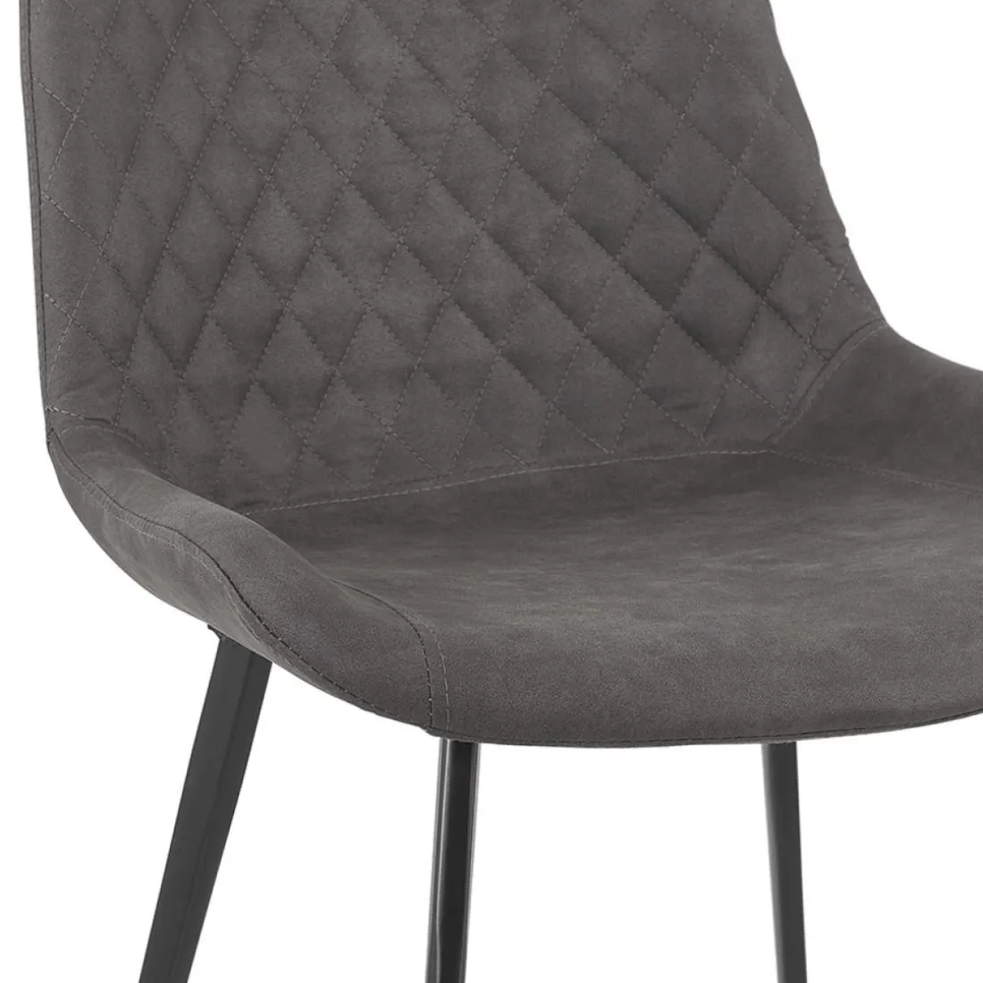 Chaise design 'TAICHI' en microfibre gris foncé et pieds en métal noir