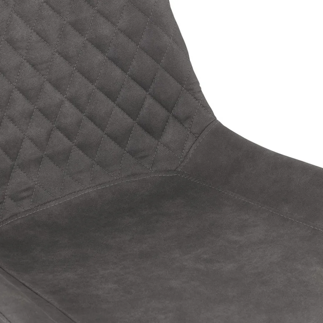 Chaise design 'TAICHI' en microfibre gris foncé et pieds en métal noir