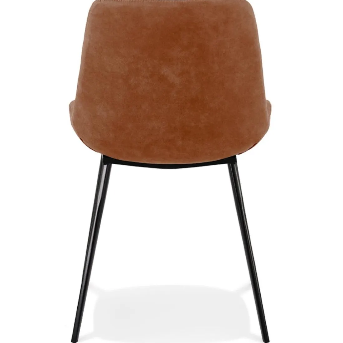 Chaise design 'TAICHI' en microfibre brune et pieds en métal noir