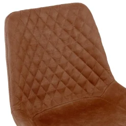 Chaise design 'TAICHI' en microfibre brune et pieds en métal noir