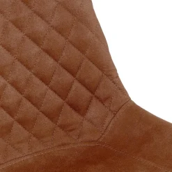 Chaise design 'TAICHI' en microfibre brune et pieds en métal noir