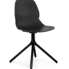 Chaise design 'TUCANA' noire avec pieds en métal