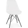 Chaise design 'VIOLETTE' en tissu bouloché blanc style industriel