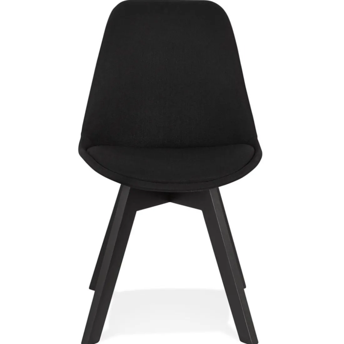 Chaise design 'WILLY' en tissu et bois noir