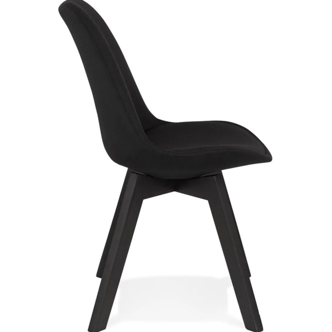 Chaise design 'WILLY' en tissu et bois noir
