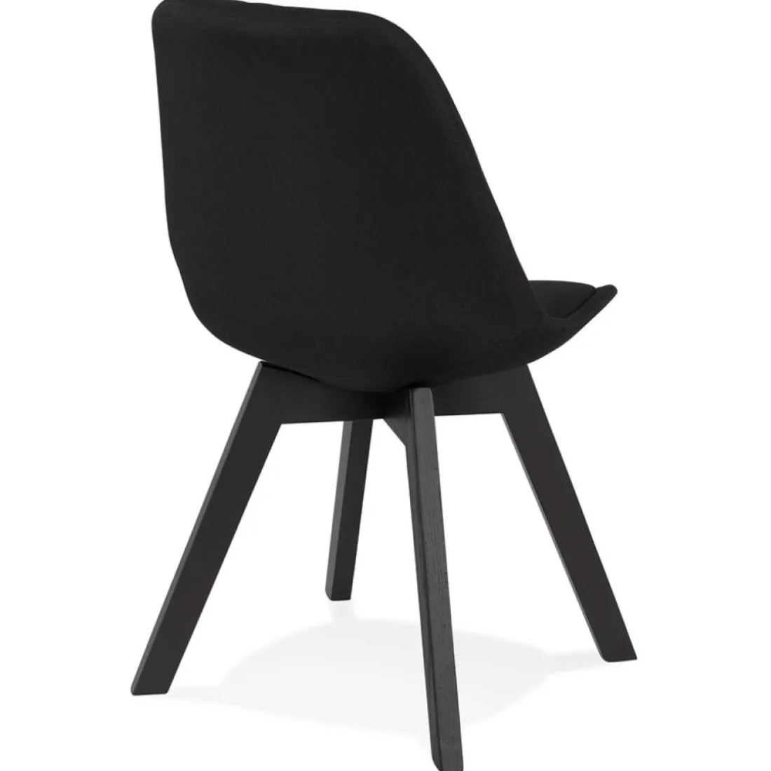 Chaise design 'WILLY' en tissu et bois noir