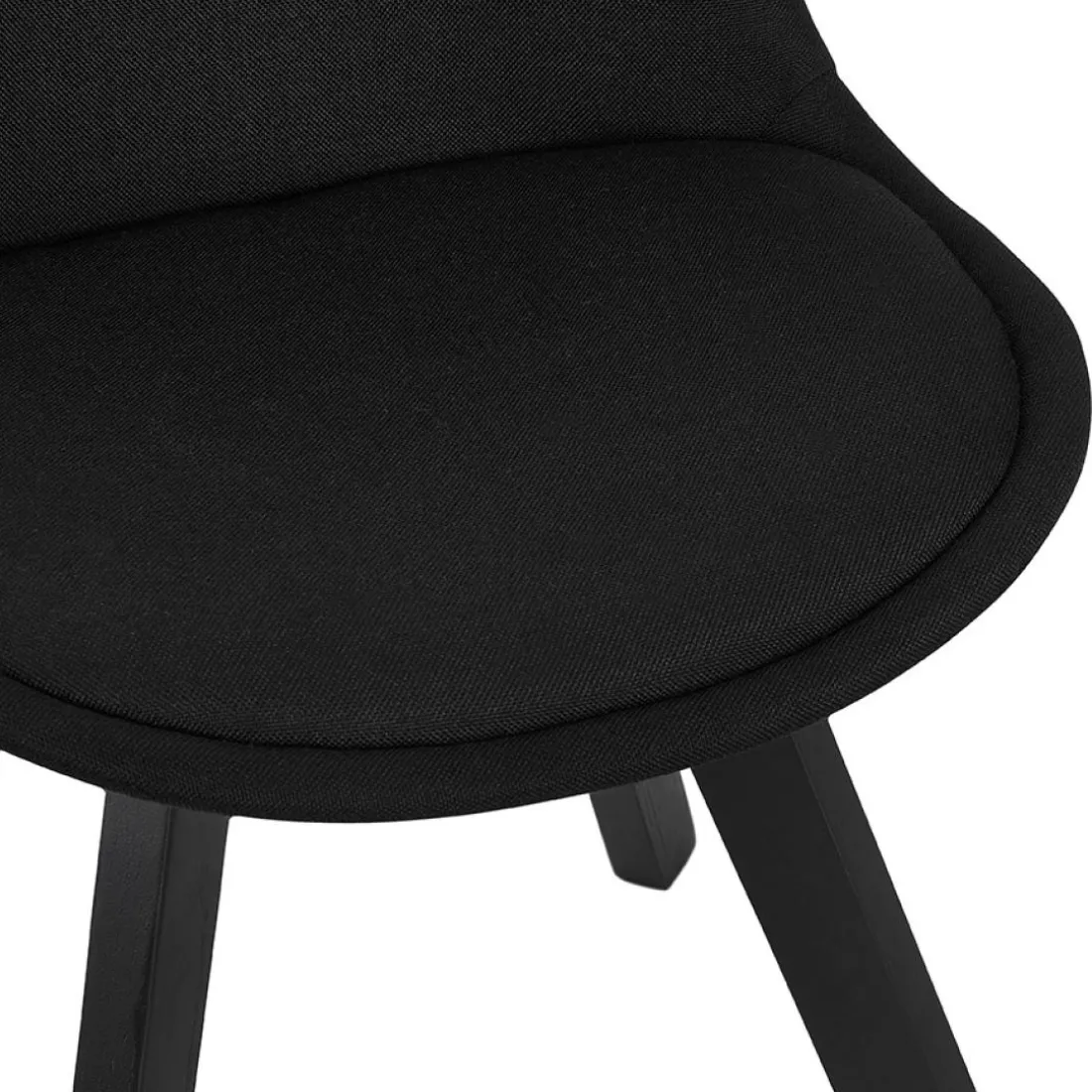 Chaise design 'WILLY' en tissu et bois noir