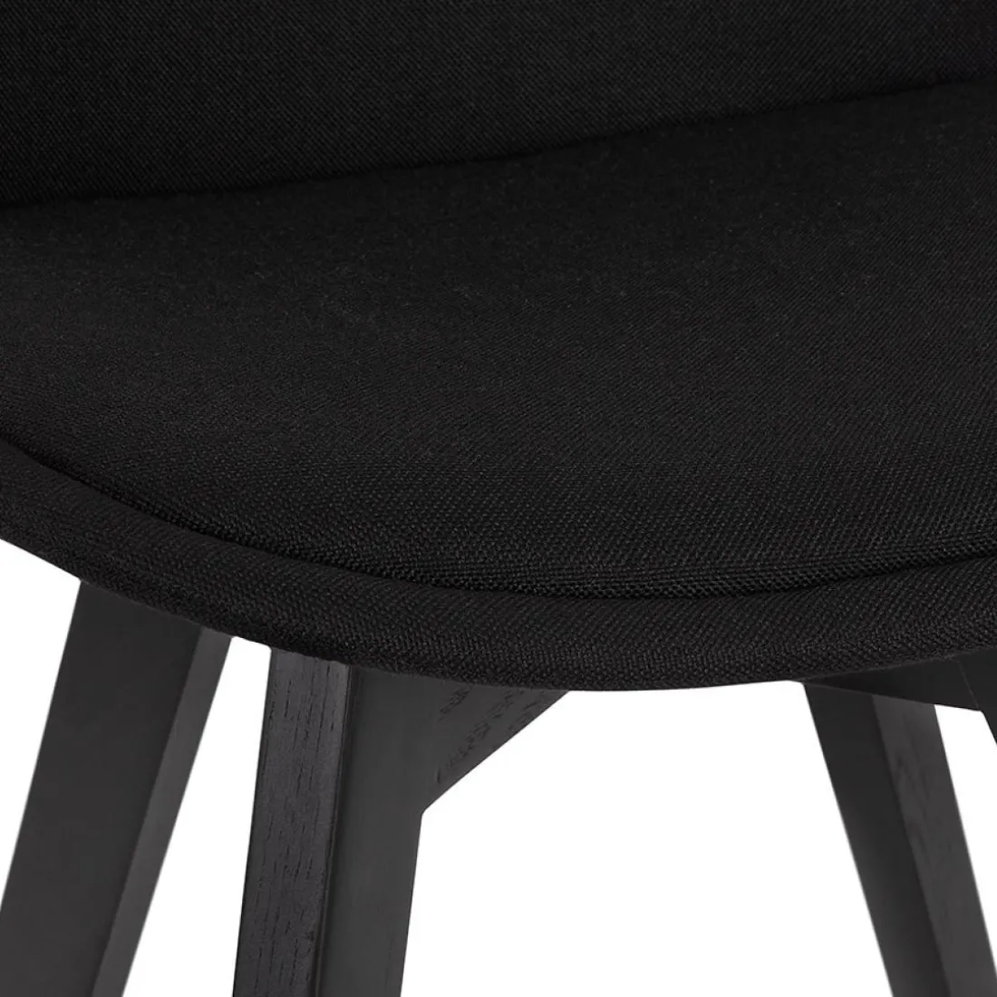 Chaise design 'WILLY' en tissu et bois noir