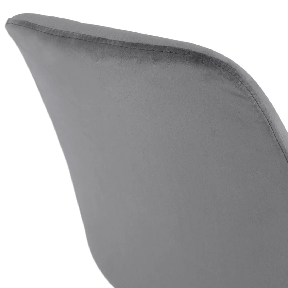 Chaise design 'ZAZY' en velours gris et pieds en métal noir