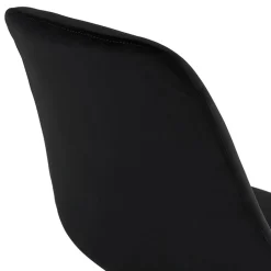 Chaise design 'ZAZY' en velours noir et pieds en métal noir