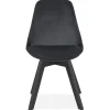 Chaise en velours noir 'JOE' avec structure en bois noir