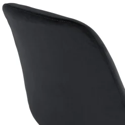 Chaise en velours noir 'JOE' avec structure en bois noir