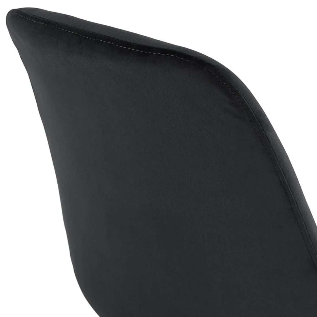 Chaise en velours noir 'JOE' avec structure en bois noir