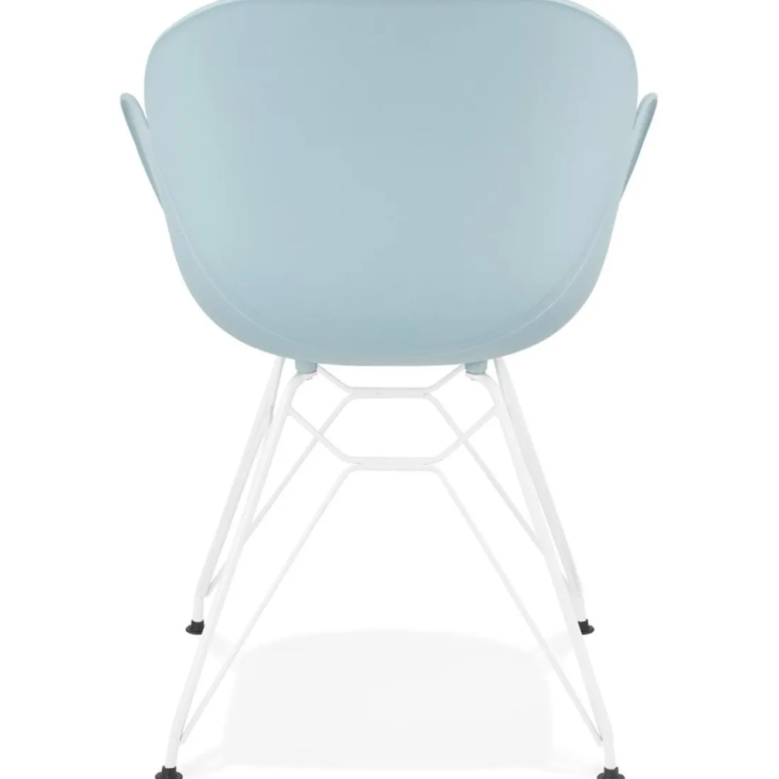 Chaise moderne 'FIDJI' bleue avec pieds en métal blanc