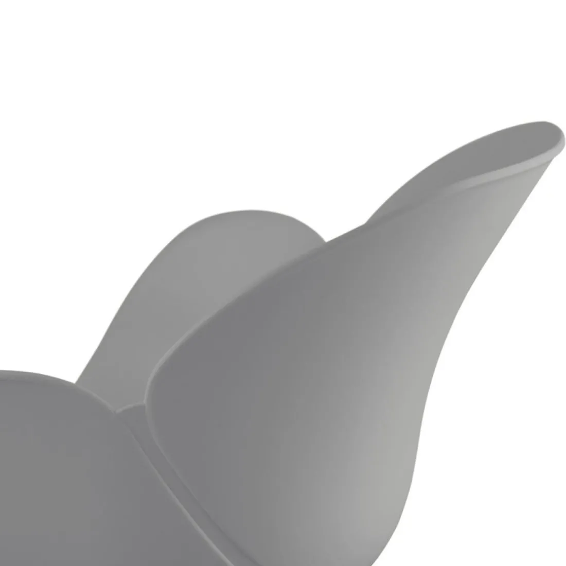 Chaise moderne 'FIDJI' grise avec pieds en métal blanc