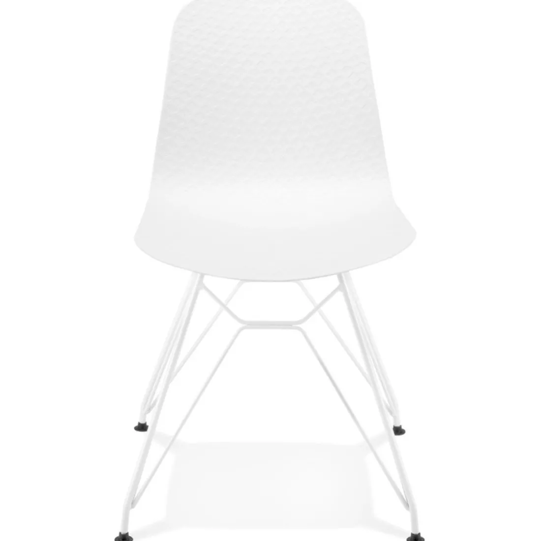 Chaise moderne 'GAUDY' blanche avec pied en métal blanc