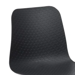 Chaise moderne 'GAUDY' noire avec pied en métal blanc