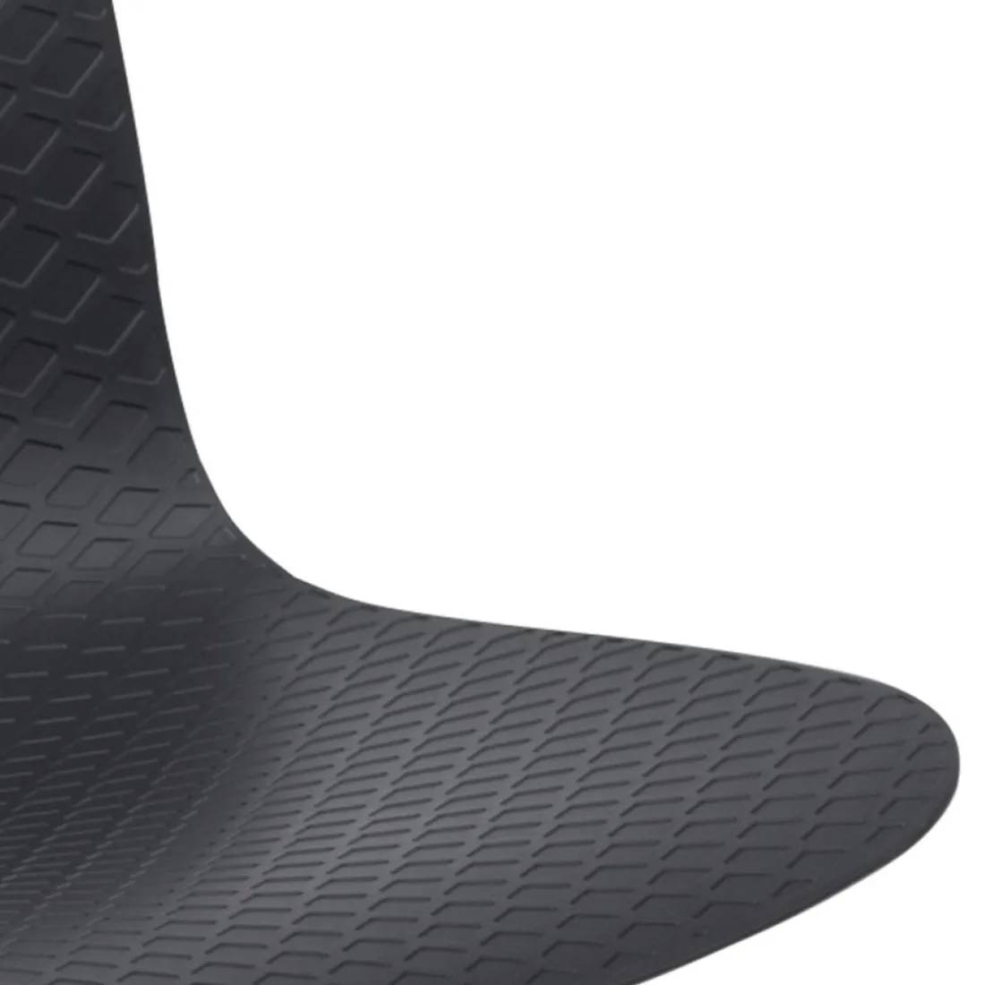 Chaise moderne 'GAUDY' noire avec pied en métal blanc
