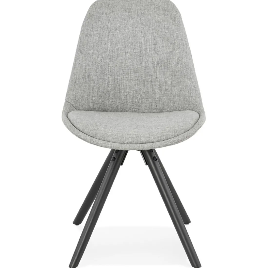 Chaise moderne 'HIPHOP' en tissu gris et pieds en bois noir