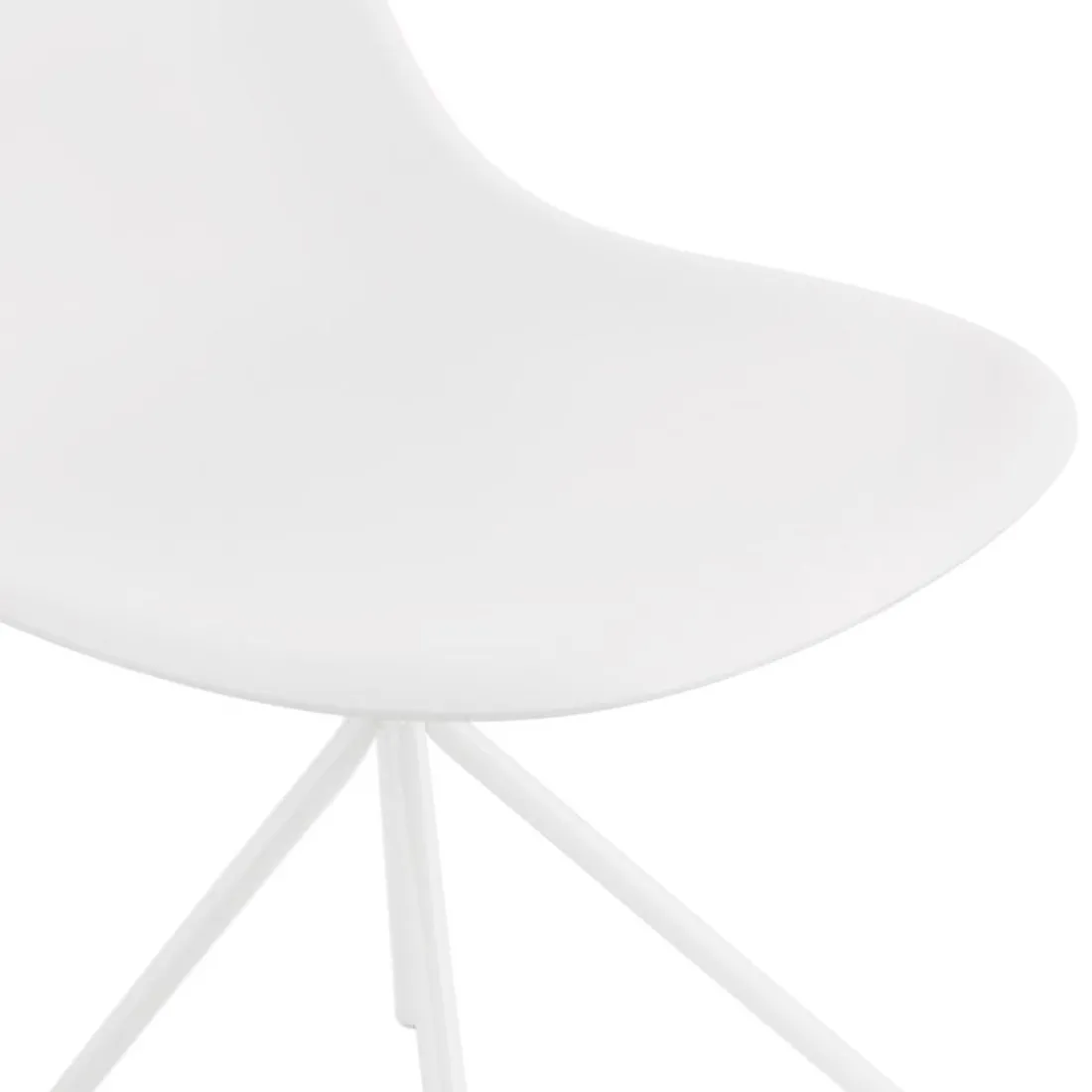 Chaise moderne 'LORY' blanche avec pied en métal