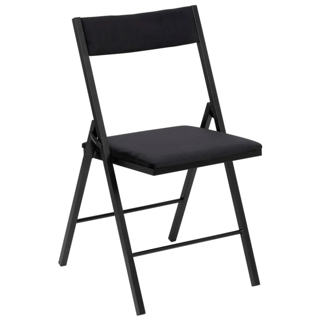 Chaise pliante velours noir