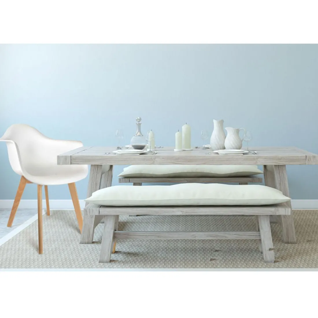 Chaise scandinave avec accoudoir blanc ORKNEY