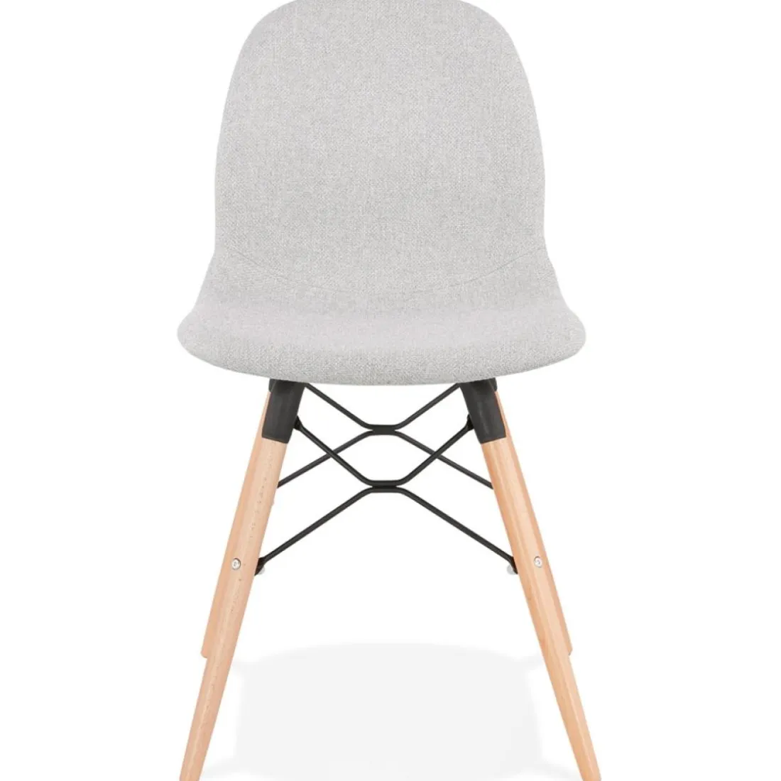 Chaise scandinave 'BIZON' en tissu gris clair