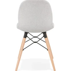 Chaise scandinave 'BIZON' en tissu gris clair