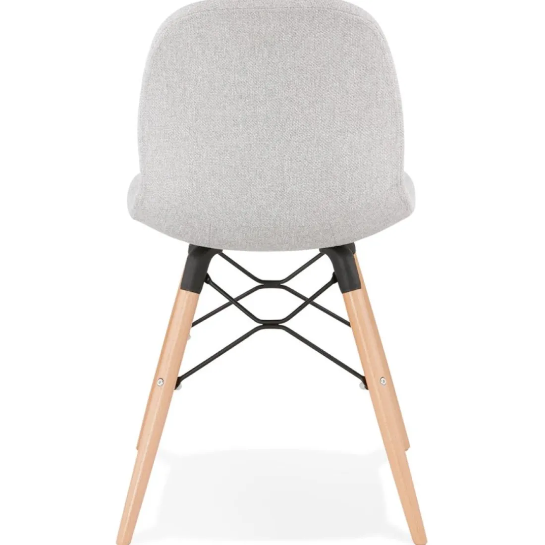 Chaise scandinave 'BIZON' en tissu gris clair