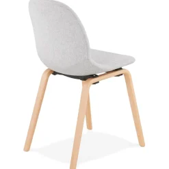Chaise scandinave de salle à manger 'CELTIK' en tissu gris clair