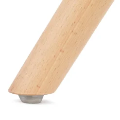 Chaise vintage 'RICKY' en tissu pied de poule et pieds en bois naturel