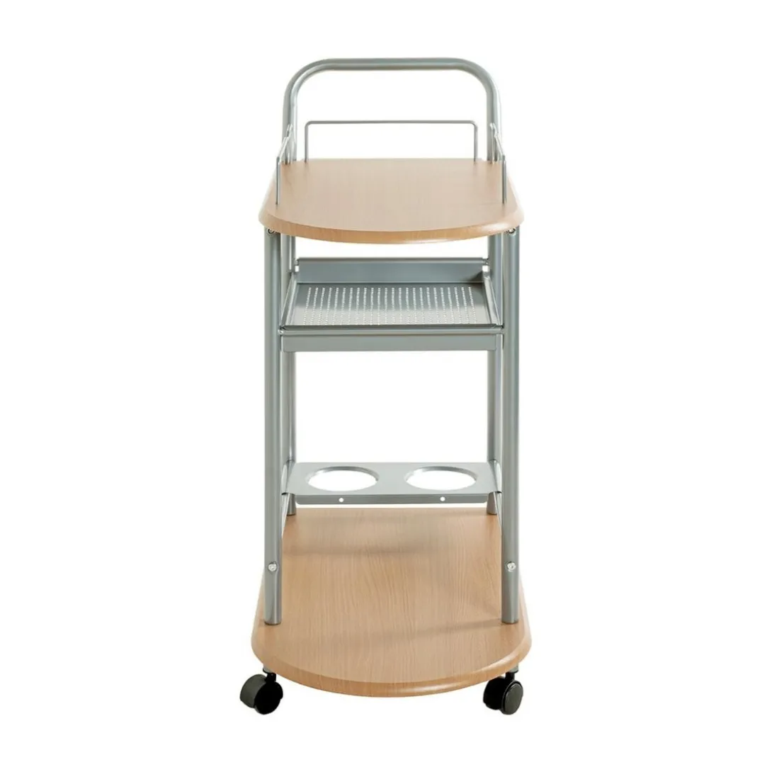 Chariot de cuisine double plateau couleur hètre