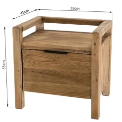 Chevet ANDRIAN 1 Tiroir Bois Pin Recyclé