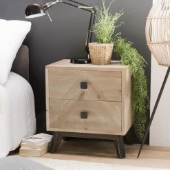Chevet MANDY Scandi 2 Tiroirs