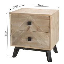 Chevet MANDY Scandi 2 Tiroirs