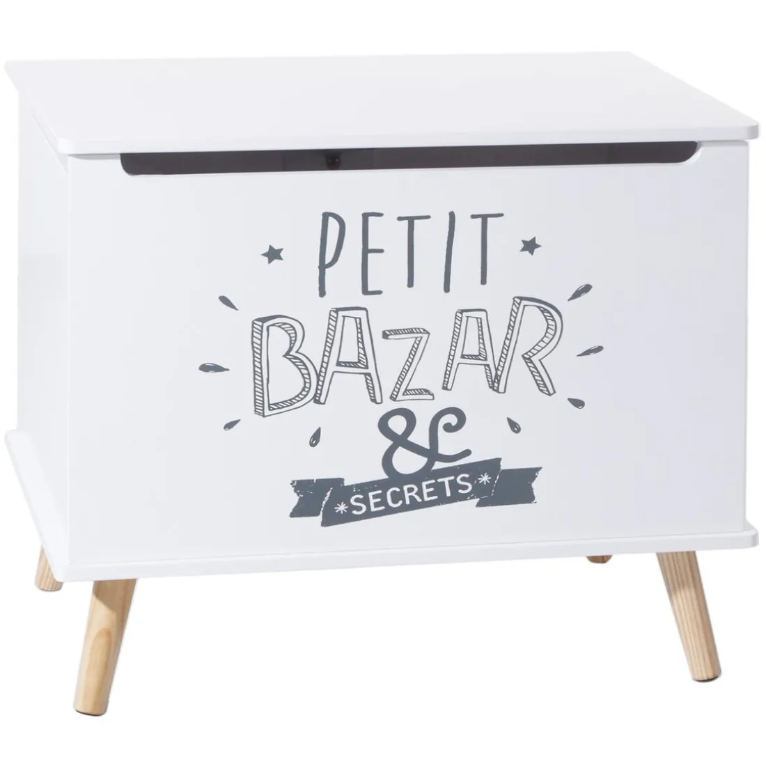 Coffre blanc en bois 58x48