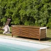 Coffre de jardin piscine HANNA en bois teck huilé 200x55cm