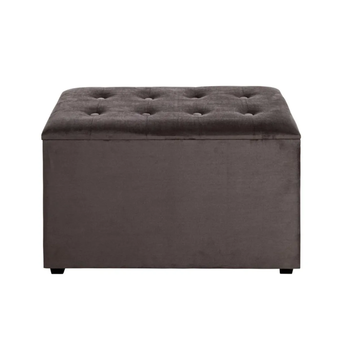 Coffre de rangement en MDF et en velours anthracite