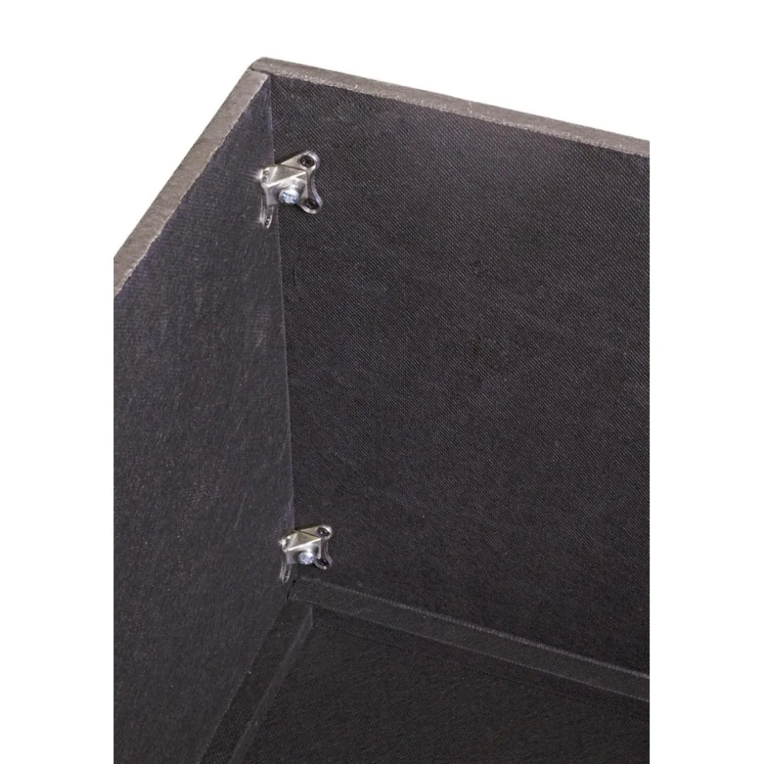 Coffre de rangement en MDF et en velours anthracite