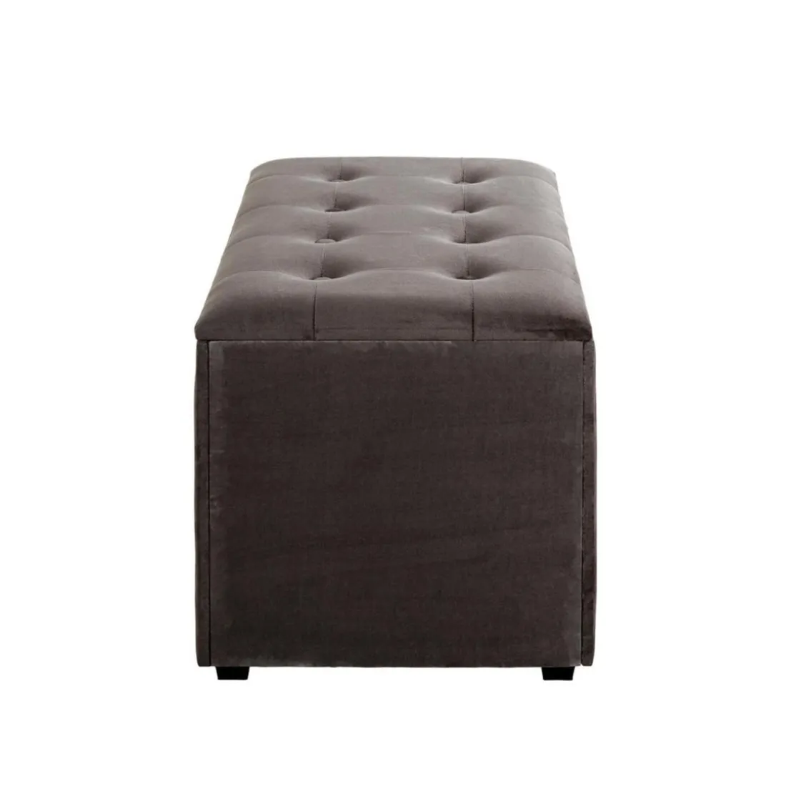 Coffre de rangement en MDF et en velours anthracite