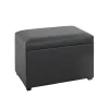 Coffre de rangement en similicuir avec assise rembourée