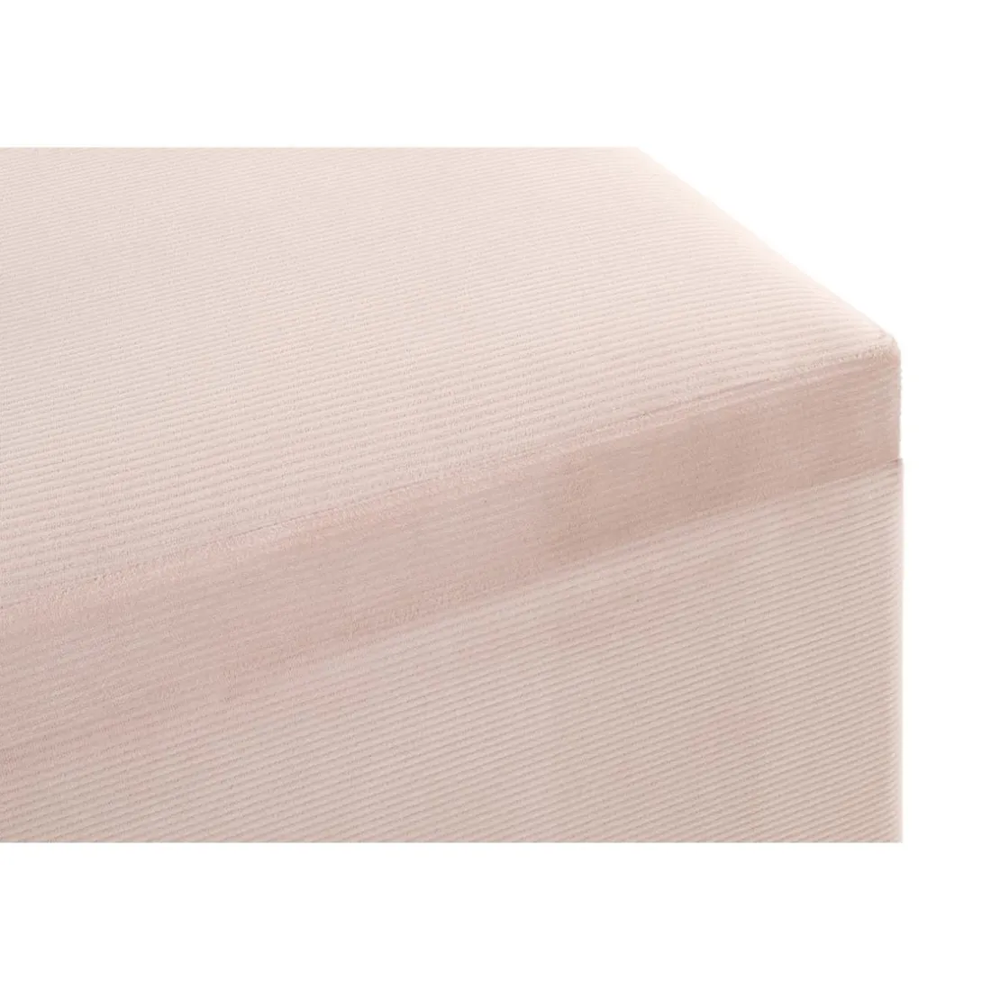Coffre de rangement en velours crème assise rembourrée et pliable