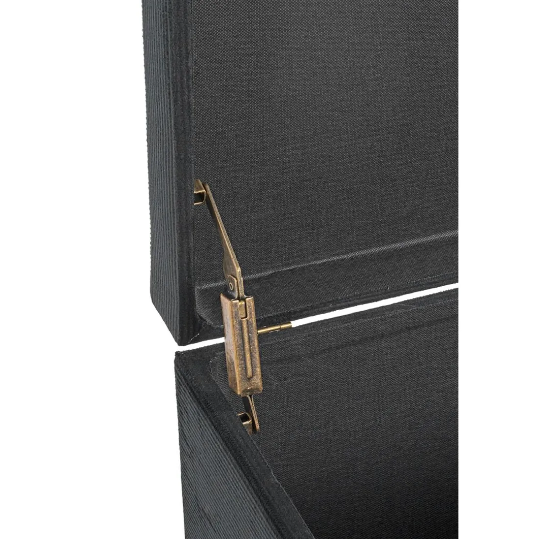Coffre de rangement en velours noir assise rembourrée et pliable