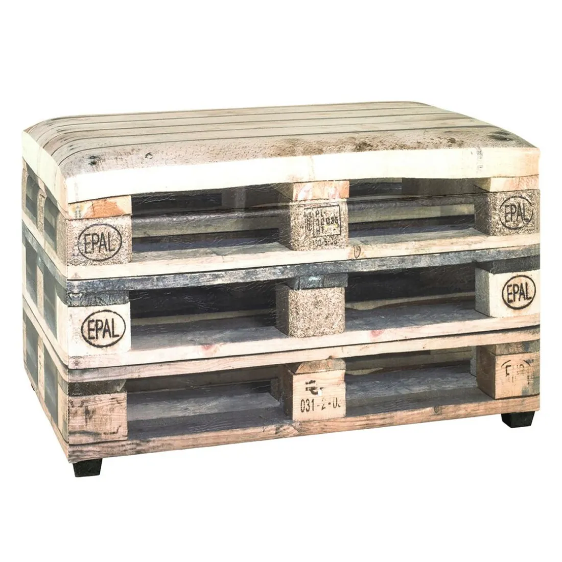 Coffre de rangement motifs palette multicolore en simili cuir