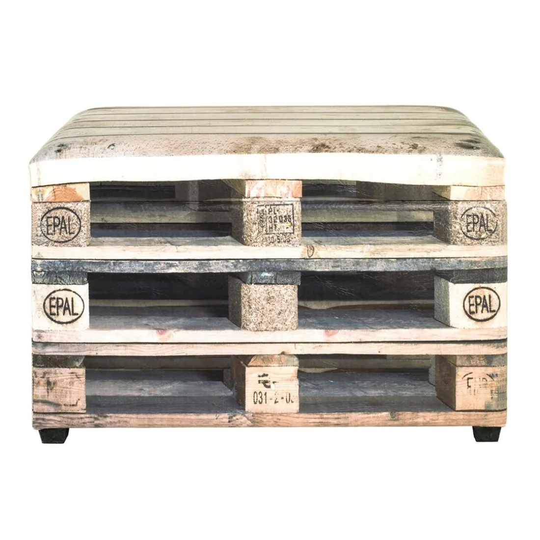 Coffre de rangement motifs palette multicolore en simili cuir