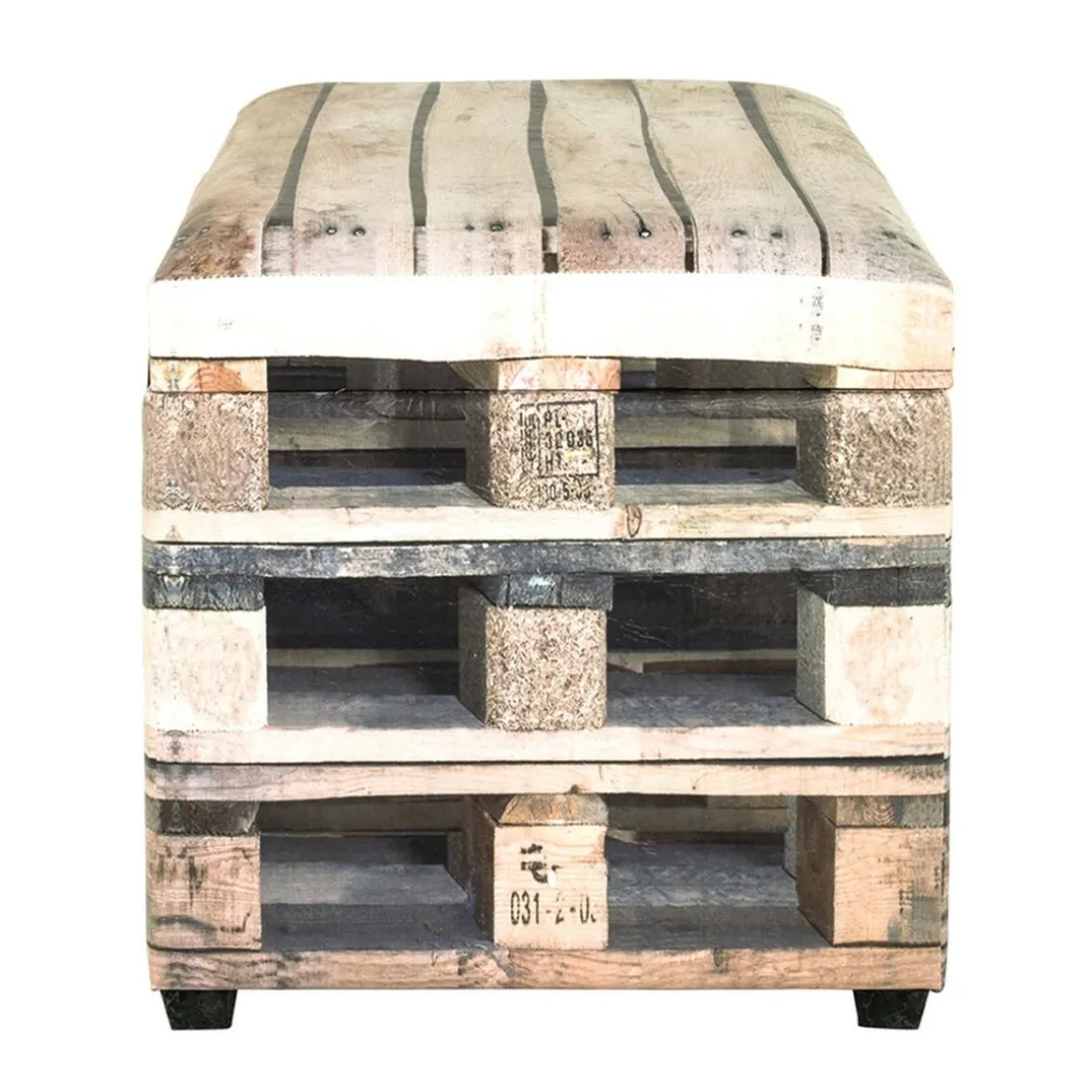 Coffre de rangement motifs palette multicolore en simili cuir