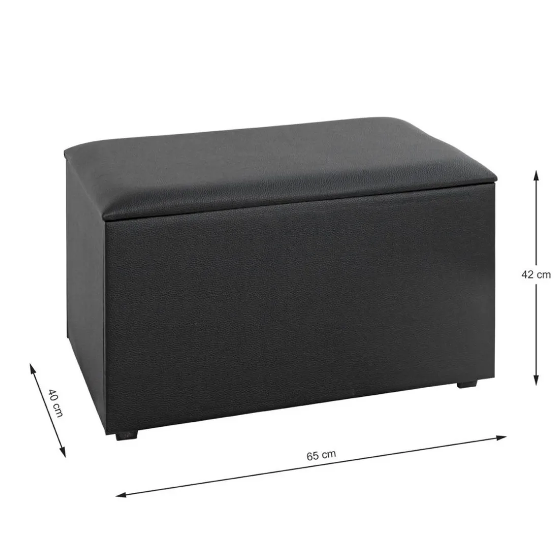 Coffre de rangement simili cuir noir
