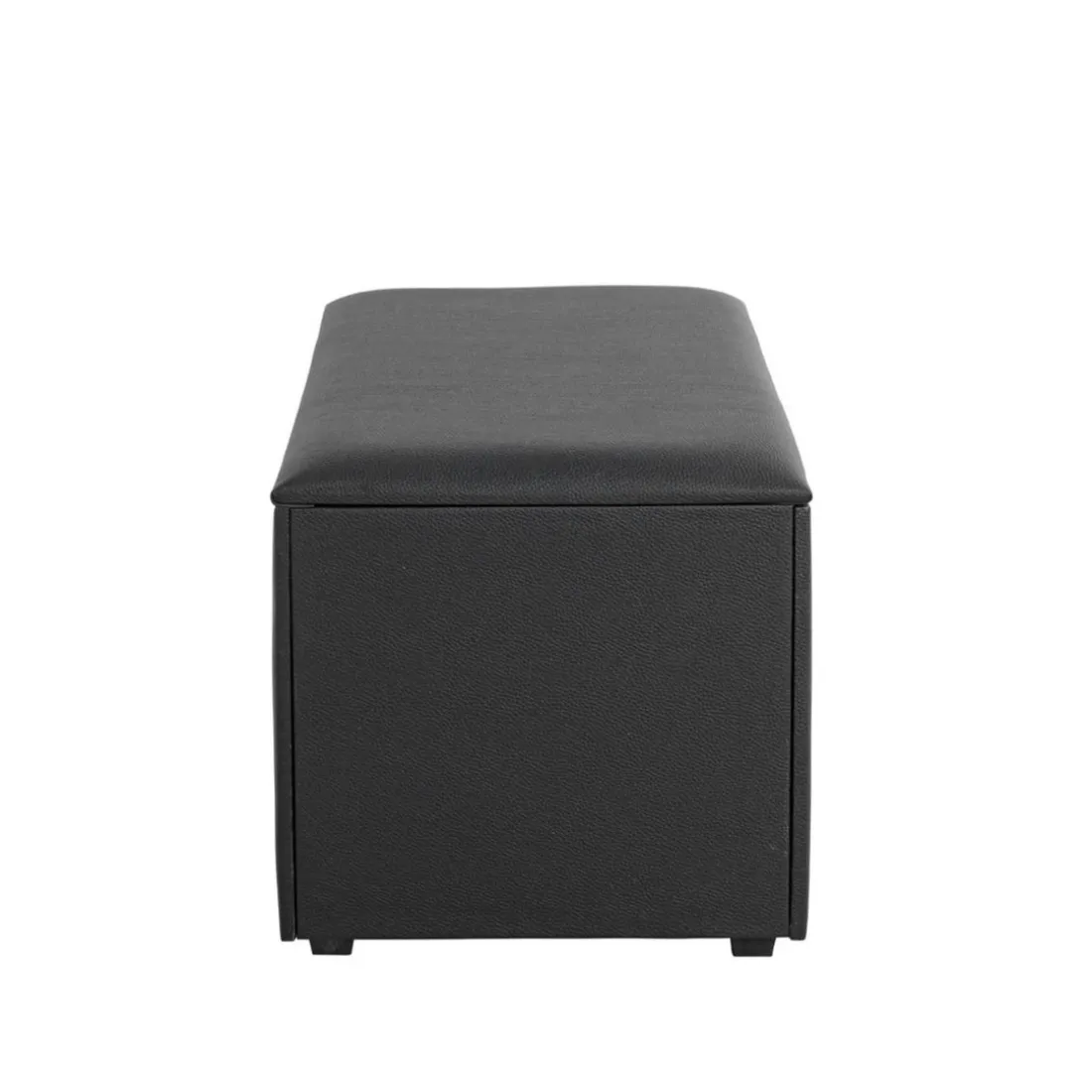 Coffre de rangement simili cuir noir