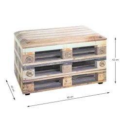 Coffre de rangement simili cuir motif